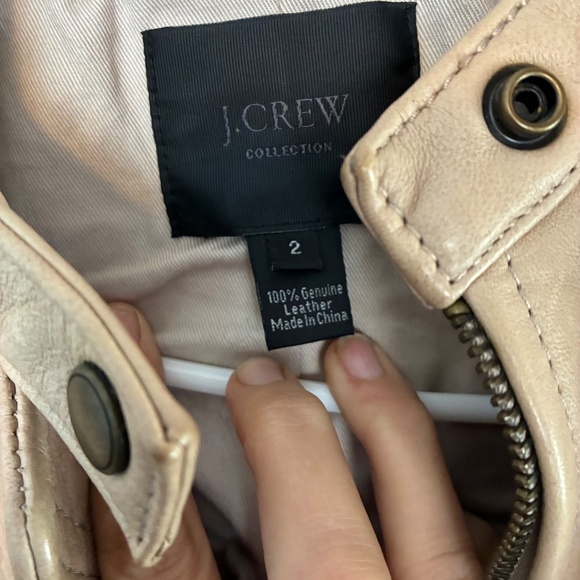 J.Crew Tan Washed Leather Motorcycle Jacket Size 2 | Collection Classic Biker - Picture 2 of 3